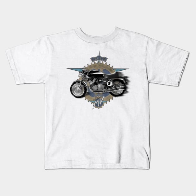 Classic Agusta 750 MV motorcycle Kids T-Shirt by MotorManiac